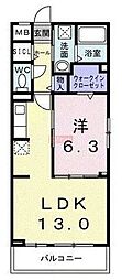 ブルーム 1LDKの間取図画像