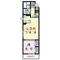 ブルーム 1LDKの間取図画像