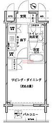 THEパームス田園調布 1Kの間取図画像