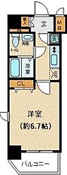 ジーベック蒲田ステーションエグゼ 1Kの間取図画像