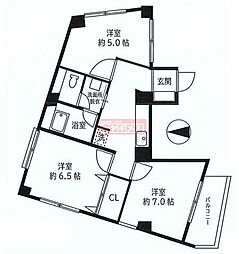 山中ビル 3Kの間取図画像