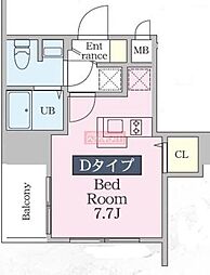 ファインプレイス川崎 ワンルームの間取図画像