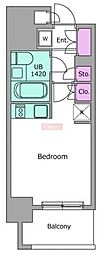 レジディア川崎 ワンルームの間取図画像