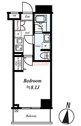 アイルカナーレ多摩川 1Kの間取図画像