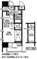 レジディア大森東 ワンルームの間取図画像