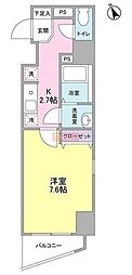 エクロール蒲田 1Kの間取図画像