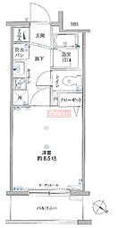リクレイシア・コルテ川崎元木 1Kの間取図画像