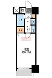 ダイヤモンドタワー鶴見 1Kの間取図画像
