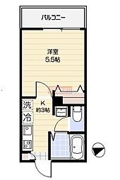 ファーストサウザン 1Kの間取図画像