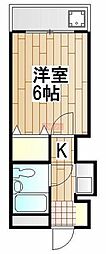 クレッセントワタナベ 1Kの間取図画像