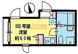 スマートVILLA羽田 ワンルームの間取図画像