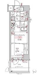 クレイシアIDZ川崎ザ・テラス 1DKの間取図画像