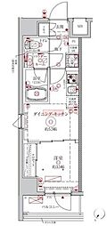 クレイシアIDZ川崎ザ・テラス 1DKの間取図画像