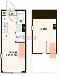 MIKI ワンルームの間取図画像