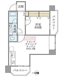 TS大森ハイム 1LDKの間取図画像