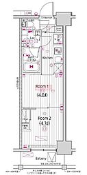 ガーラ・クレスタ川崎 2Kの間取図画像