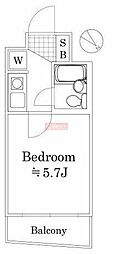 ルーブル南馬込 1Kの間取図画像