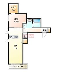 サンボヌール 1LDKの間取図画像