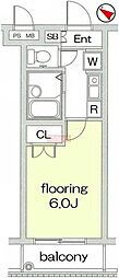 グランヴァン西馬込 1Kの間取図画像