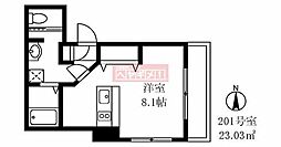 Friendly ワンルームの間取図画像