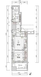 レグラス川崎 1DKの間取図画像