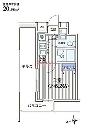 ライブコート大鳥居 1Kの間取図画像