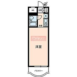 ハイネスベルグレイス川崎 ワンルームの間取図画像