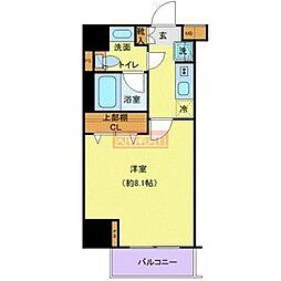 ガリシア平和島 1Kの間取図画像