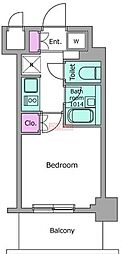 レジディア川崎 1Kの間取図画像
