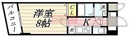 N-flats川崎浜町 1Kの間取図画像
