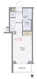 ガーラ・グランディ大森 1Kの間取図画像