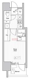 大森海岸レジデンス 1Kの間取図画像