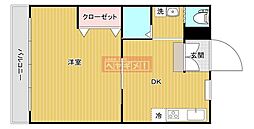 斎藤マンション 1DKの間取図画像