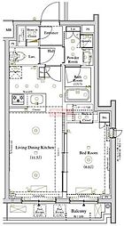 AXAS南蒲田アジールコート 1LDKの間取図画像