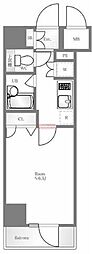 リクレイシア蒲田 1Kの間取図画像