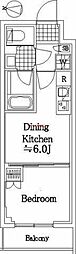 ハーモニーレジデンスクロスゲート 1DKの間取図画像