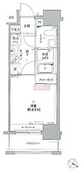 リクレイシア・コルテ川崎元木 1Kの間取図画像