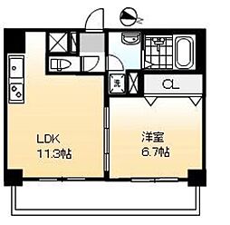 JM川崎 1LDKの間取図画像