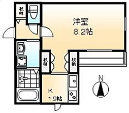 エスポワール藤崎 1Kの間取図画像