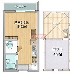 メゾンバディス羽田2 ワンルームの間取図画像