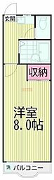 ブルーベリーヒル 1Kの間取図画像