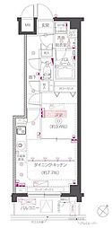 ZOOM下丸子 1DKの間取図画像