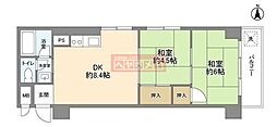 エンゼルハイム大森本町 2DKの間取図画像