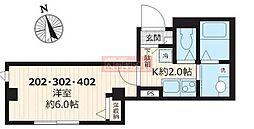メゾン・ドゥ・ソレイユ 1Kの間取図画像