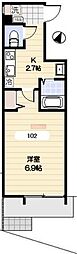 生麦テラス 1Kの間取図画像