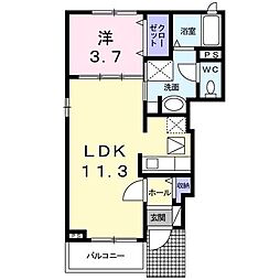 オーブエスト 1LDKの間取図画像