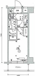 スカイコート品川パークサイド2 1Kの間取図画像
