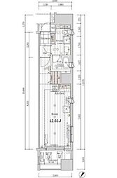 レグラス川崎 ワンルームの間取図画像