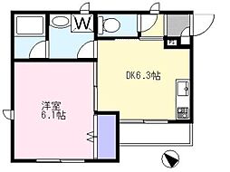 メゾンプランドール 1DKの間取図画像