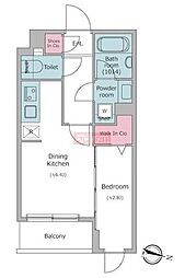 ドゥーエ梅屋敷 1DKの間取図画像